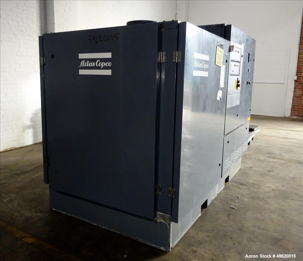 Used- Atlas Copco Water Cooled Oil Free Rotary Screw Compressor, Model ZR 3-63.