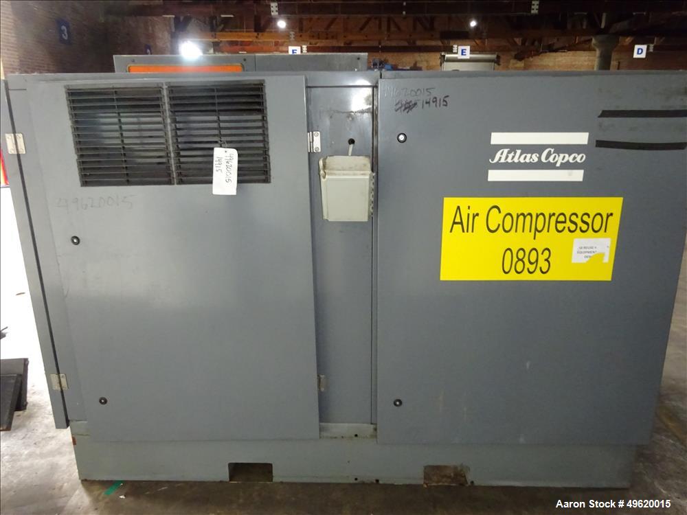 Used- Atlas Copco Water Cooled Oil Free Rotary Screw Compressor, Model ZR 3-63.