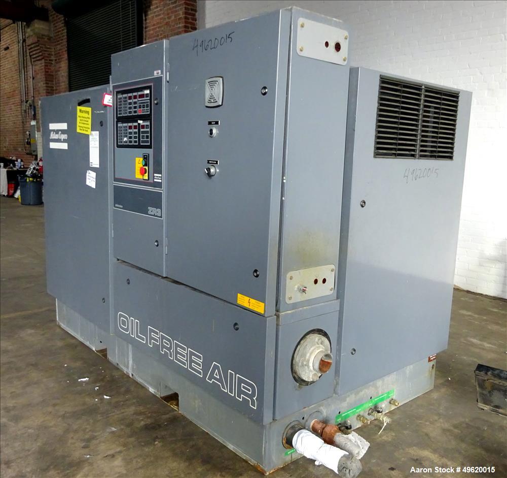 Used- Atlas Copco Water Cooled Oil Free Rotary Screw Compressor, Model ZR 3-63.