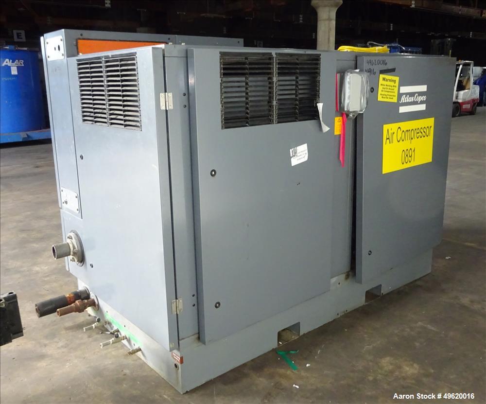 Used Atlas Copco Water Cooled Oil Free Rotary Screw Compressor, Model ZR 3-63. Approximate capacity 790 CFM, 125 psi. Driven by a 200hp, 3/60/460 volt, 3580 rpm motor. With Elektronikon panel, serial...