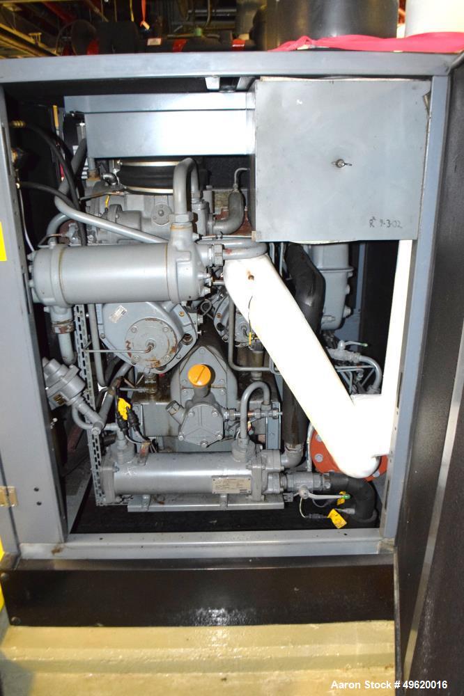 Used Atlas Copco Water Cooled Oil Free Rotary Screw Compressor, Model ZR 3-63. Approximate capacity 790 CFM, 125 psi. Driven by a 200hp, 3/60/460 volt, 3580 rpm motor. With Elektronikon panel, serial...