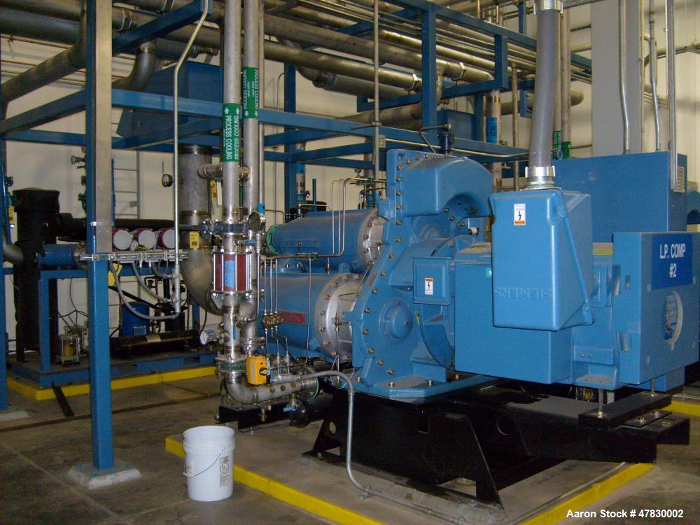 Used Centac Compressor, Model C35020M3. 1921 ACFM, 14.1 PSIG intake, 95 degrees F, 150 PSIG discharge, 3575 RPM. Siemens induction motor, 500 HP, Mfg. 2006. Reported to be reconditioned.