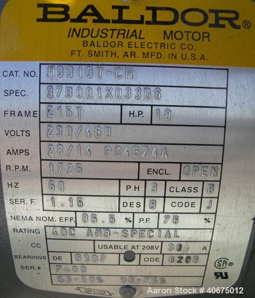 Used Champion Advantage Series Reciprocating Air Compressor, 2 Stage, Model HR-10-12, air cooled. 34.8 cfm at 175 psig. Driven by a 10 hp, 3/60/230/460 volt, 1725 rpm motor. Mounted on a 100 gallon h...