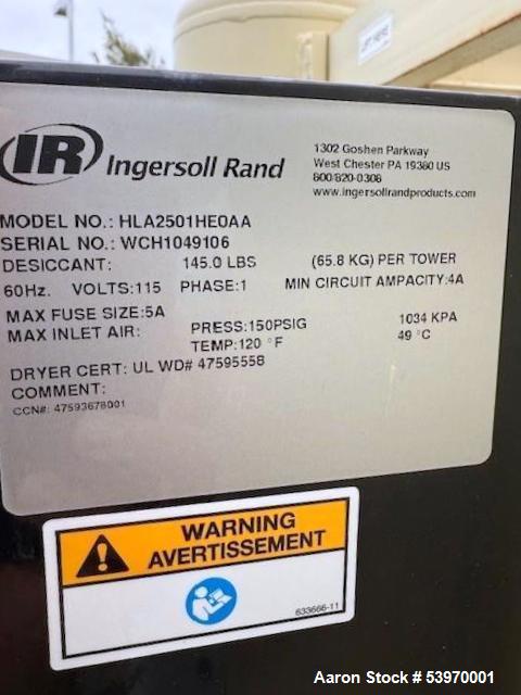 Used Ingersoll Rand IRN50H-OF 50 HP Air Compressor – 125 PSIG, 4750 RPM, with Dryer & Receiver Tank