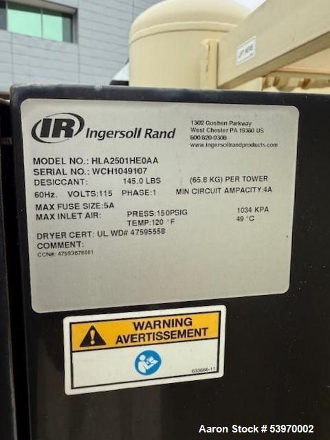 Industrial 50 HP Ingersoll Rand Rotary Screw Air Compressor with Dryer & Tank – Low Hours