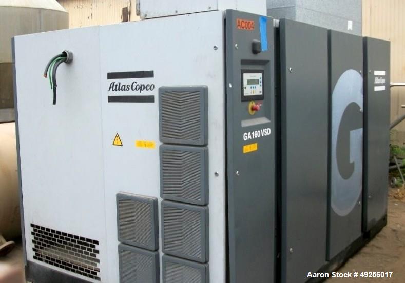 Used- Atlas Copco Rotary Screw Air Compressor, Type GA 160 VSD.