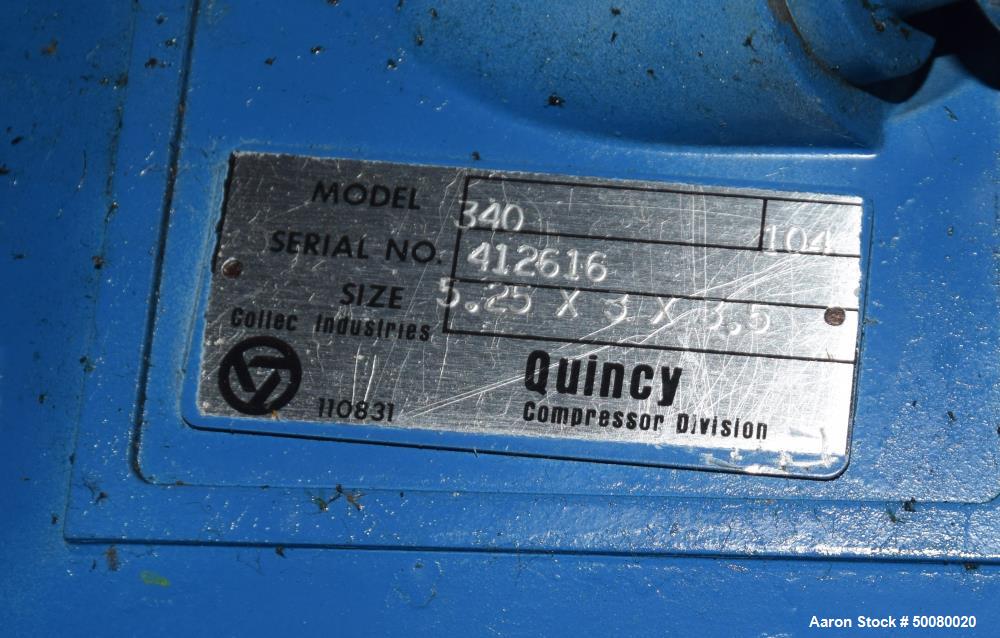 Used- Quincy 2 Stage Air Cooled Compressor, Model 340