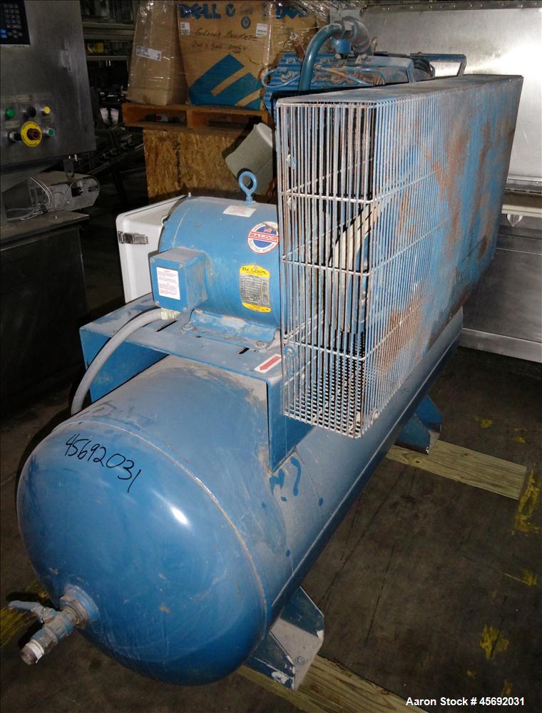 Used- Quincy QT-15 Series Two Stage Reciprocating Air Compressor. Air Cooled. 32.10 cfm at 175 psi at minimum rpm, 62 cfm at...