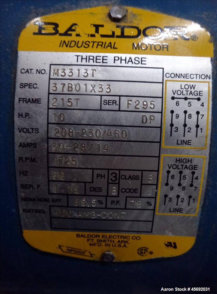 Used Quincy QT-15 Series Two Stage Reciprocating Air Compressor. Air Cooled. 32.10 cfm at 175 psi at minimum rpm, 62 cfm at 175 psi at maximum rpm. Belt driven by 10 hp, 1725 rpm, 3/60/208-230/460 vo...