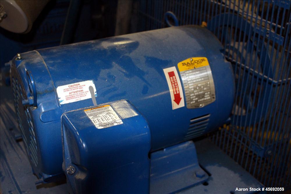 Used- Quincy QT-15 Series Two Stage Reciprocating Air Compressor. Air Cooled. 32.10 cfm at 175 psi at minimum rpm, 62 cfm at...