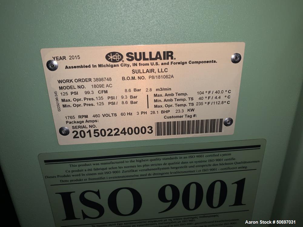 Used Sullair Air Dryer, Model 1809E AC