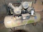 Used Ingersoll Rand Reciprocating Air Compressor, Model 2475D5. Rated 17.1 cfm at 90 psi. Driven by a 5hp, 3/60/200 volt, 1740 rpm motor. Mounted on an approximate 80 gallon horizontal tank. Serial# ...