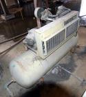 Used Ingersoll Rand Reciprocating Air Compressor, Model 2475D5. Rated 17.1 cfm at 90 psi. Driven by a 5hp, 3/60/200 volt, 1740 rpm motor. Mounted on an approximate 80 gallon horizontal tank. Serial# ...