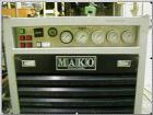 USED: MAKO model 5406-10E3 multistage air cooled compressor, 11 scfm @2100 psig, 10 hp, 480V motor. Interstage with final separator, aircleaner with silencer, interstage coolers, gauge panel, hour me...