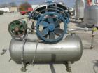USED: Quincy single stage, oil-less, reciprocating air compressor, model QRDS-15U. (3) Cylinders, approximately 53 scfm at 1020 rpm at 75 psi. Driven by a 15 hp, 3/60/208-230/460 volt, 1760 rpm motor...