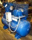 Used- Quincy QT-15 Series Two Stage Reciprocating Air Compressor. Air Cooled. 32.10 cfm at 175 psi at minimum rpm, 62 cfm at...