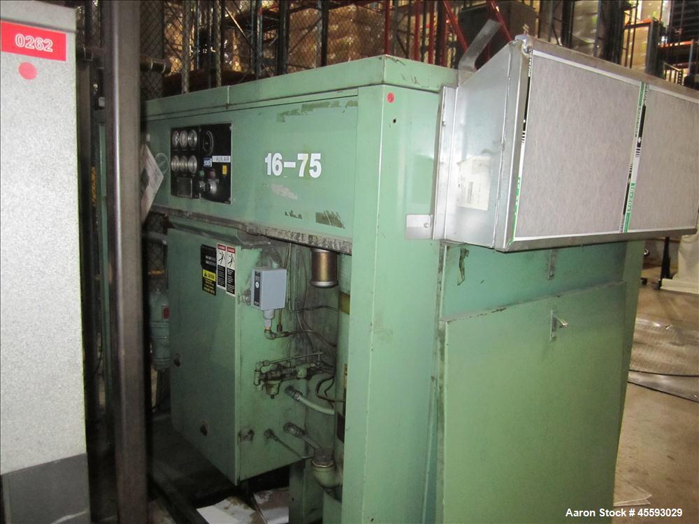Used Sullair model 16-75 rotary screw air compressor,              s/n n/a