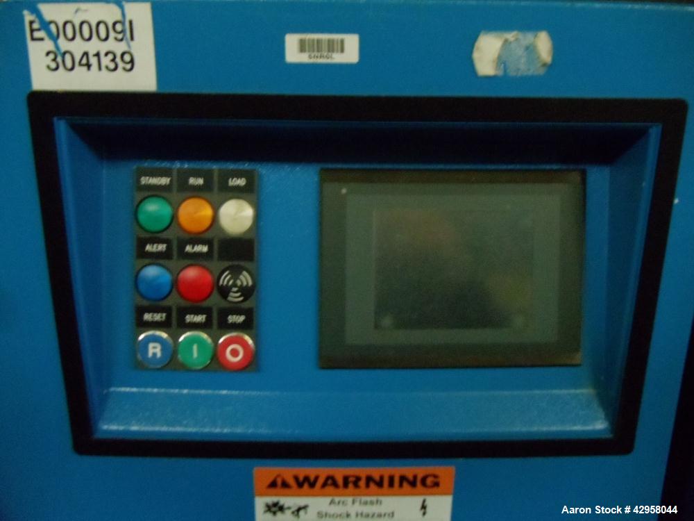 Used Kobelco air compressor, KNW series, model KNW1-B/H/S, two stage, water cooled, 125 hp, 460 volt, 150 psig, 504 cfm with controls, serial# 94E0679. PRICE INCLUDES A 15% BUYERS PREMIUM.