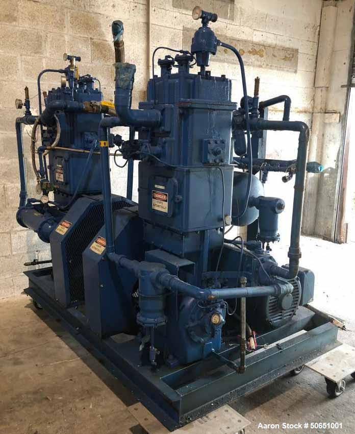 Used 3500 Gallon Air Receiver with Quincy Two Stage Water Cooler Compressor