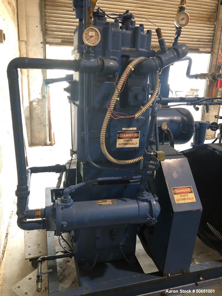 Used 3500 Gallon Air Receiver with Quincy Two Stage Water Cooler Compressor