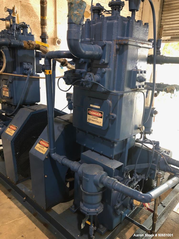 Used 3500 Gallon Air Receiver with Quincy Two Stage Water Cooler Compressor
