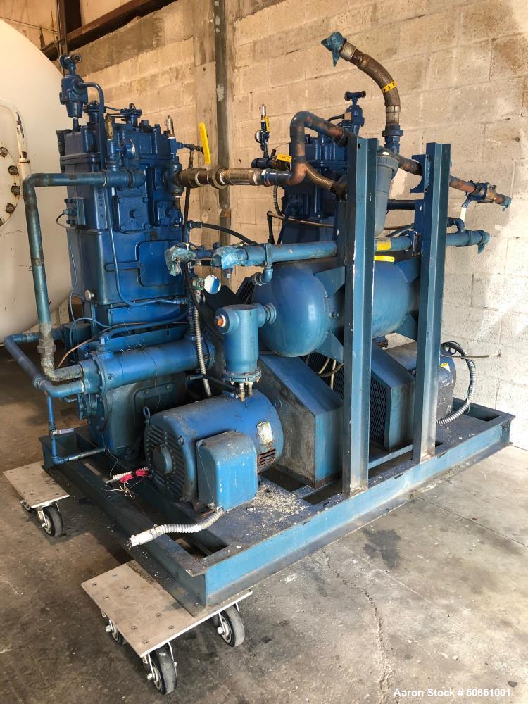 Used 3500 Gallon Air Receiver with Quincy Two Stage Water Cooler Compressor