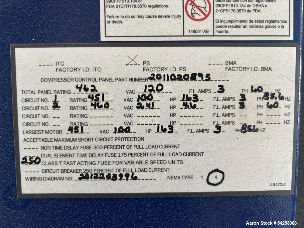 Used Quincy QGV-100 Variable Speed Rotary Screw Air Compressor | 100 HP | 471 CFM | Water-Cooled | 5,262 Hours