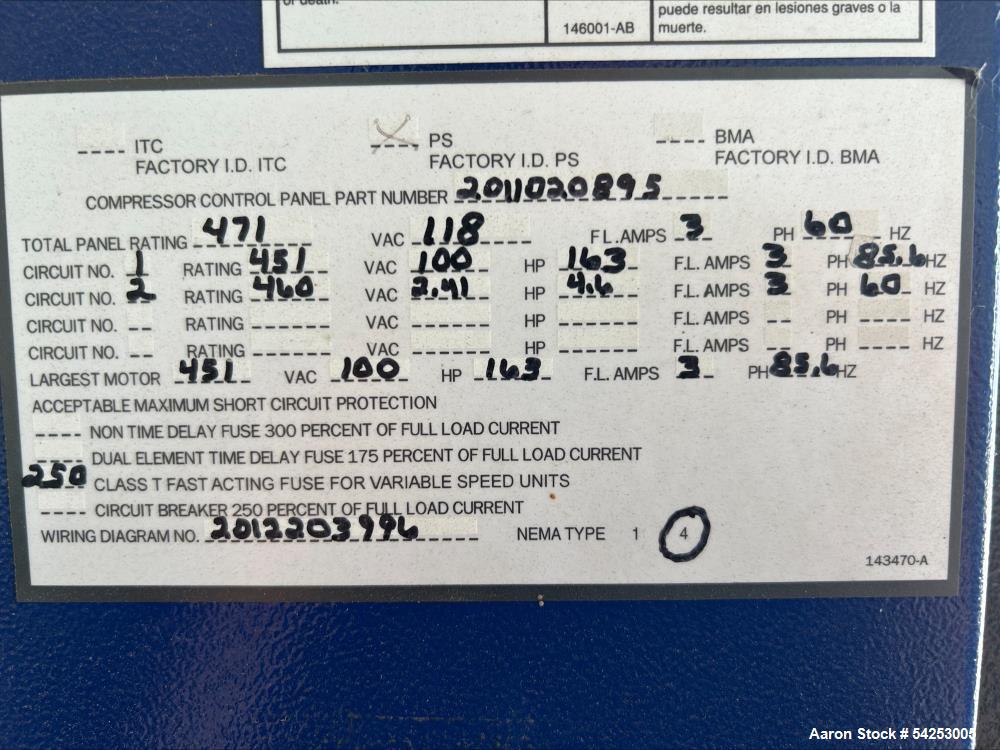 Used Quincy QGV-100 Energy-Efficient Rotary Screw Air Compressor | 471 CFM | VSD Drive