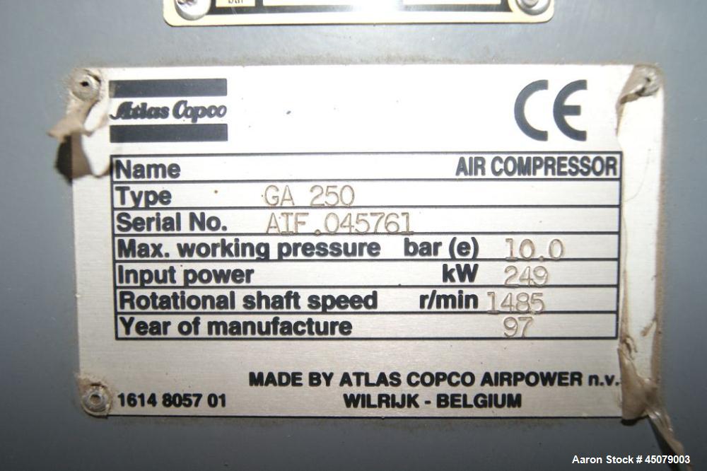 Used Atlas Copco Rotary Screw Oil Injected Air Compressor
