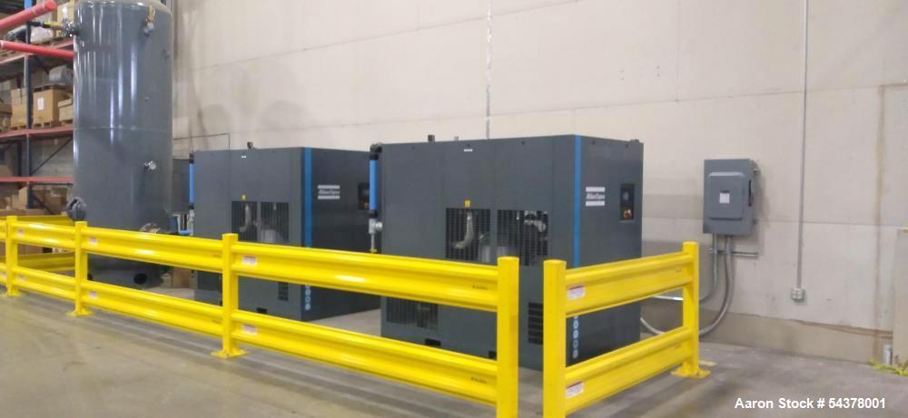 Dual Atlas Copco GA110 VSD+FF Rotary Screw Compressors with Air Receiver Tank