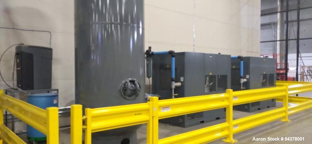 Dual Atlas Copco GA110 VSD+FF Rotary Screw Compressors with Air Receiver Tank