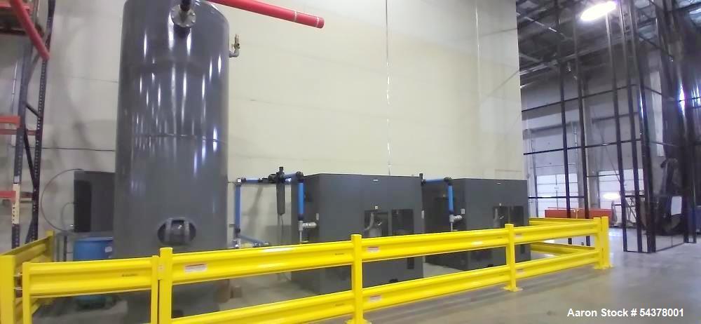 Dual Atlas Copco GA110 VSD+FF Rotary Screw Compressors with Air Receiver Tank