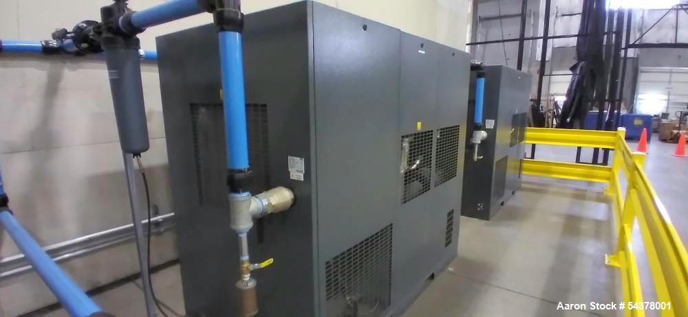 Dual Atlas Copco GA110 VSD+FF Rotary Screw Compressors with Air Receiver Tank