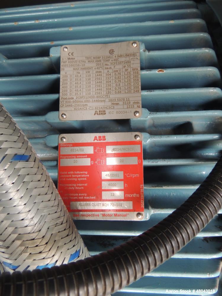 Used Atlas Copco One Stage Lubricated Screw Air Compressor. Model GA110VSP-AP. Rated 192 to 701 CFM @125PSI. Driven by 150 HP ABB Drive and Inverter Duty Main Drive Motor. Includes Sound Attenuated E...