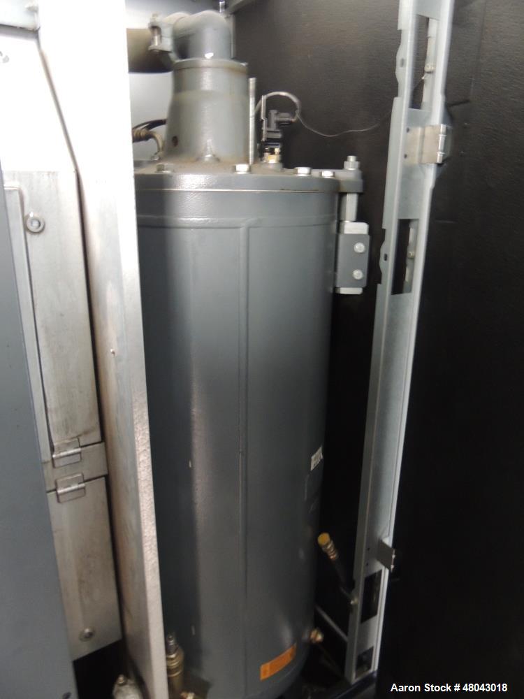 Used Atlas Copco One Stage Lubricated Screw Air Compressor. Model GA110VSP-AP. Rated 192 to 701 CFM @125PSI. Driven by 150 HP ABB Drive and Inverter Duty Main Drive Motor. Includes Sound Attenuated E...