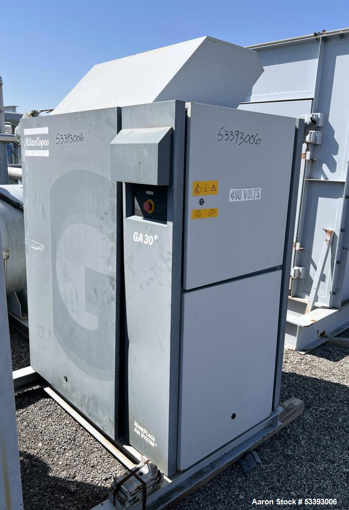 Used – Atlas Copco GA30+ Rotary Screw Air Compressor – 40 HP, 210 CFM, 109 PSIG