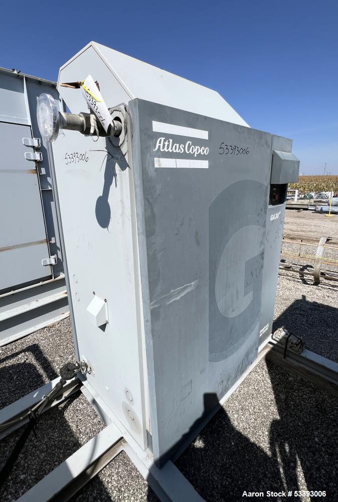 Used – Atlas Copco GA30+ Rotary Screw Air Compressor – 40 HP, 210 CFM, 109 PSIG