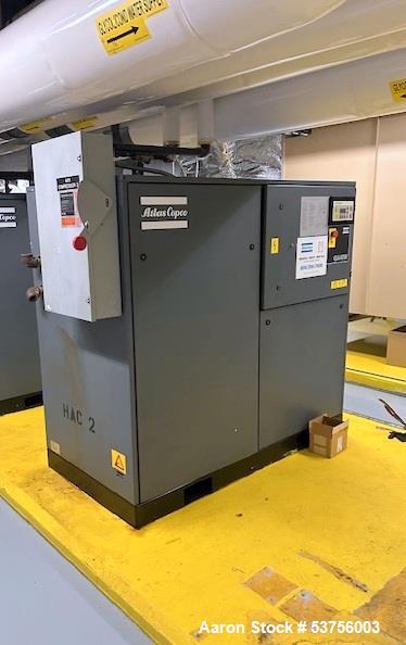 Used Industrial Rotary Screw Air Compressor, mfg by Atlas Copco, Model GA45