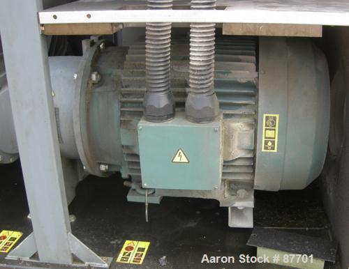 USED: Atlas Copco Stationary Rotary Screw Compressor, model GA55W. Rated max 132 psi, water cooled. Capacity approximately 328 cfm at 125 psi. Driven by a 75 hp, 3/60/230/460 volt, 3550 rpm motor. Un...