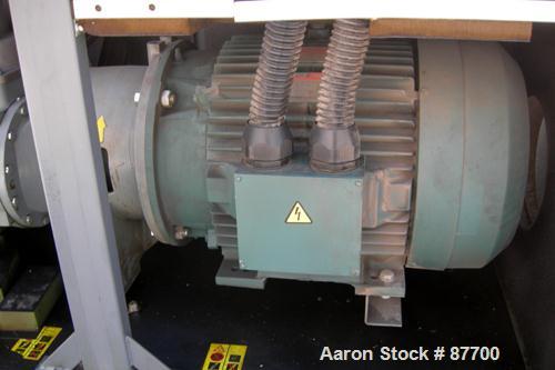 USED: Atlas Copco Stationary Rotary Screw Compresser, model GA55W. Rated max 132 psi, water cooled. Capacity approximately 328 cfm at 125 psi. Driven by a 75 hp, 3/60/230/460 volt, 3550 rpm motor. Un...