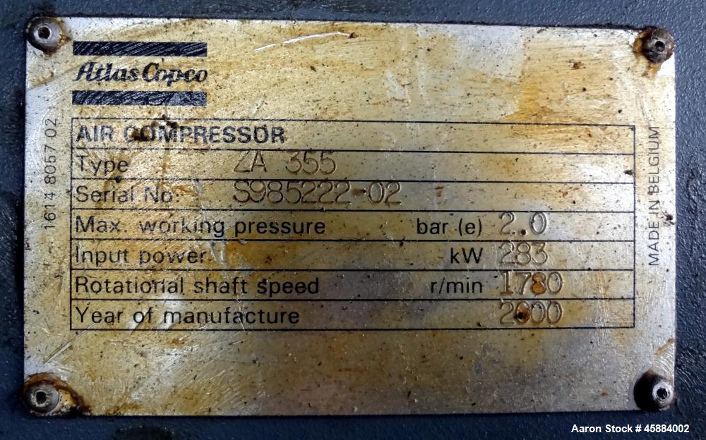 Unused- Atlas Copco Water Cooled Single Stage Oil Free Rotary Screw Compressor