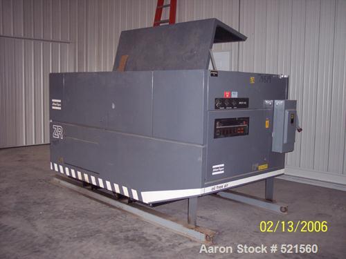 USED: Atlas Copco oil free rotary screw air compressor, model ZR-237.Water cooled, normal working pressure of 7 bar (100 psi), maximumworking pressure of 8.6 bar (125 psi), maximum motor shaft speed ...