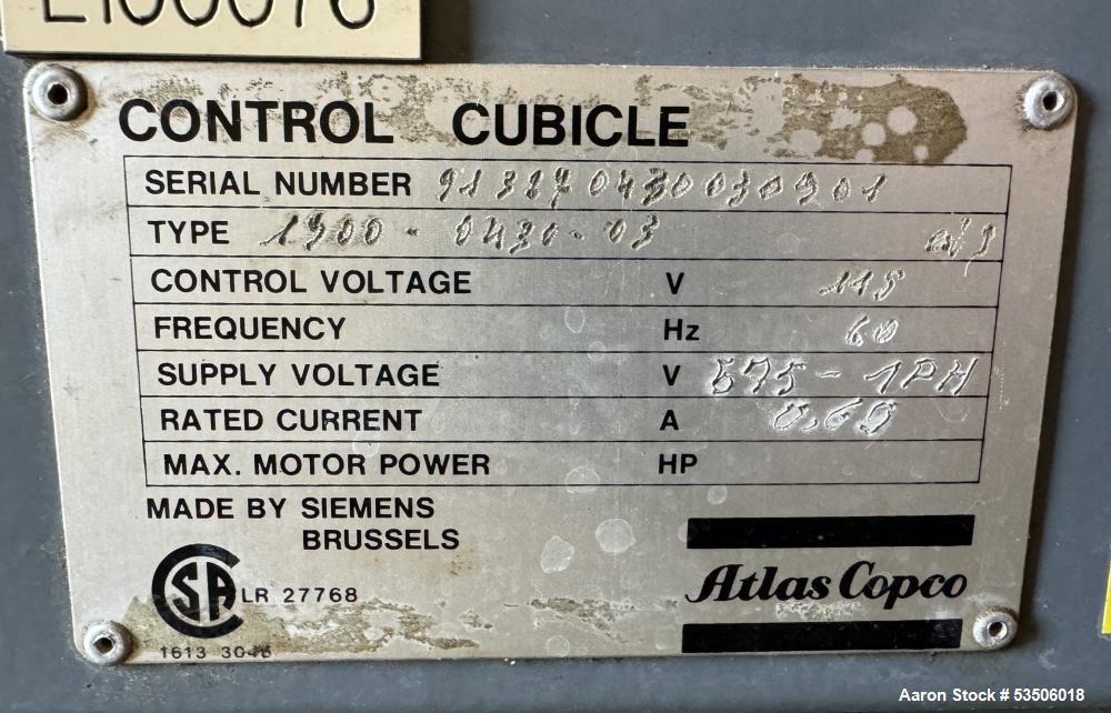 Atlas Copco Oil Free Compressor, Model ZR237-125