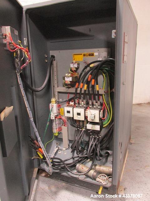 Used Atlas Copco Water Cooled Oil Free Rotary Screw Compressor, Model ZR250. Rated 1100 CFM, 125 psi. Driven by a 300hp, 460 volt motor. Includes an Atlas Copco MD600 air dryer, serial# AIF088363, an...