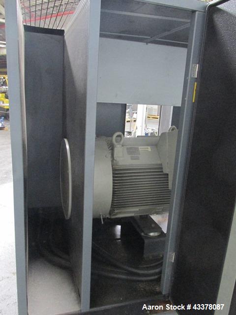 Used Atlas Copco Water Cooled Oil Free Rotary Screw Compressor, Model ZR250. Rated 1100 CFM, 125 psi. Driven by a 300hp, 460 volt motor. Includes an Atlas Copco MD600 air dryer, serial# AIF088363, an...