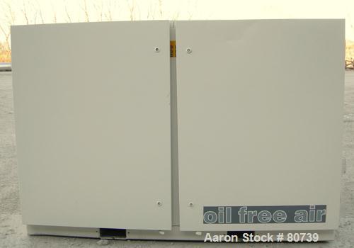 Used Atlas Copco Two Stage Oil Free Rotary Screw Compressor, Model ZR37. Water cooled. Rated approximately 181 cfm at 128 psig. Driven by a 50 hp motor. Enclosed in a sound dampening cabinet. 44,085 ...