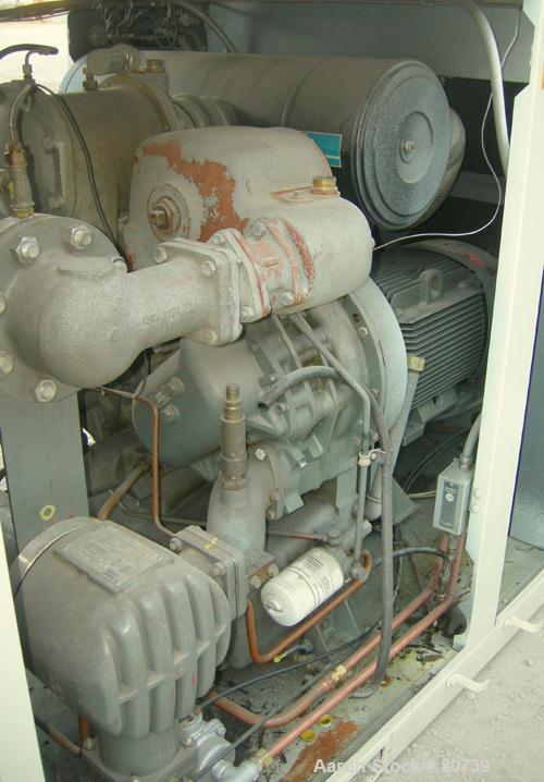 Used Atlas Copco Two Stage Oil Free Rotary Screw Compressor, Model ZR37. Water cooled. Rated approximately 181 cfm at 128 psig. Driven by a 50 hp motor. Enclosed in a sound dampening cabinet. 44,085 ...