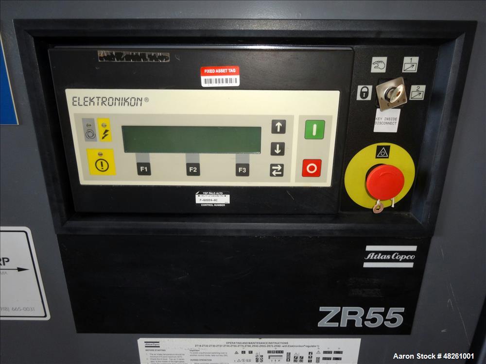 Used Atlas Copco Oil Free Air Rotary Screw Air Compressor, Model ZR55