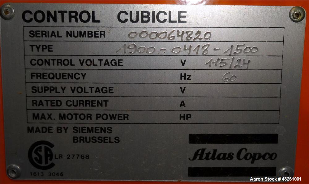 Used- Atlas Copco Oil Free Air Rotary Screw Air Compressor, Model ZR55