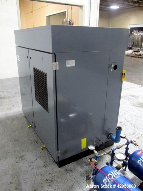 Used Atlas Copco Oil Free Air Compressor, Model ZT22. 30hp, 125 psi, 113 cfm with controls, 21013 hours, serial# AIF021153 with Pioneer dual desiccant air dryer, model PHL-100, rated 100 psi at 110 c...